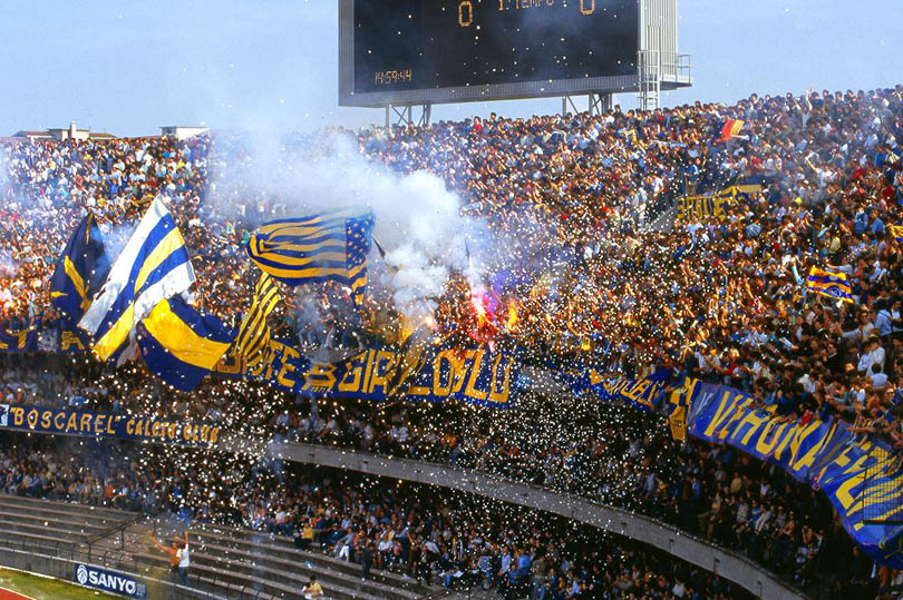 La curva dell'Hellas Verona allo stadio Bentegodi