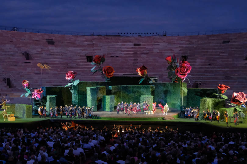 Il Barbiere di Siviglia Arena di Verona 2024, allestimento del palcoscenico
